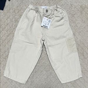 Zara Kids Light Tan Cargo Pants